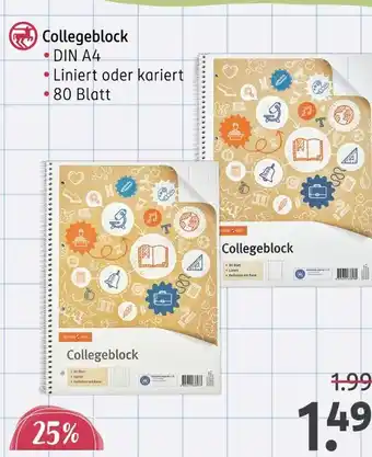 Rossmann Collegeblock Angebot