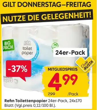 Rusta Refin toilettenpapier Angebot