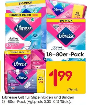 Rusta Libresse slipeinlagen und binden Angebot