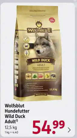 Rossmann Wolfsblut hundefutter wild duck adult Angebot