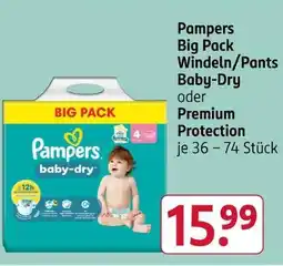 Rossmann Pampers big pack windeln/pants baby-dry Angebot
