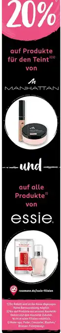 Rossmann Manhattan, essie 20% Angebot