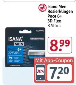 Rossmann Isana men rasierklingen pace 6+ 3d flex Angebot