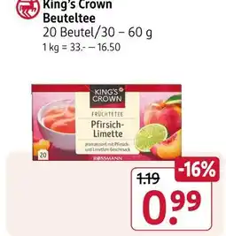 Rossmann King's crown beuteltee Angebot