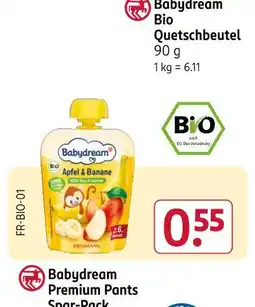 Rossmann Babydream bio quetschbeutel apfel & banane Angebot