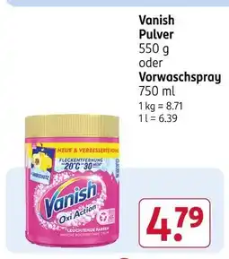 Rossmann Vanish pulver Angebot