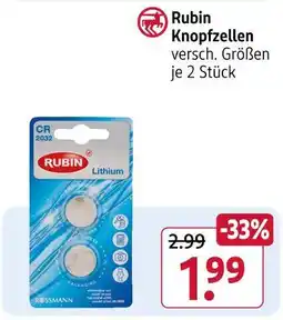 Rossmann Rubin knopfzellen Angebot