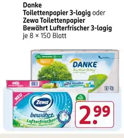 Rossmann Danke toilettenpapier 3-lagig Angebot
