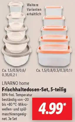 Lidl LIVARNO home Frischhaltedosen-Set, 5-teilig Angebot