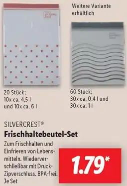 Lidl SILVERCREST Frischhaltebeutel-Set Angebot
