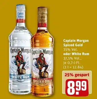 REWE Captain morgan spiced gold oder white rum Angebot