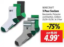 Lidl MINECRAFT 3 Paar Socken Angebot