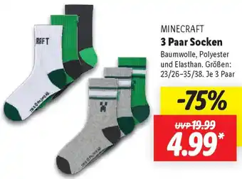 Lidl MINECRAFT 3 Paar Socken Angebot