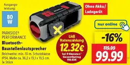 Lidl PARKSIDE PERFORMANCE Bluetooth Baustellenlautsprecher Angebot