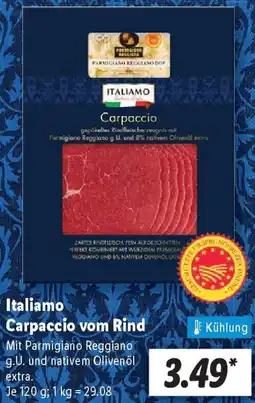 Lidl Italiamo Carpaccio vom Rind Angebot