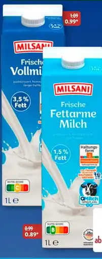 Aldi Süd Milsani Fettarme Milch Angebot