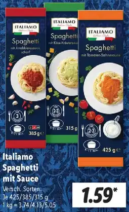 Lidl Italiamo Spaghetti mit Sauce Angebot