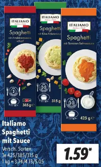 Lidl Italiamo Spaghetti mit Sauce Angebot