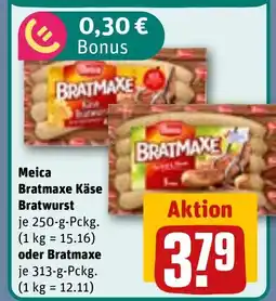 REWE Meica Bratmaxe Käse Bratwurst oder Bratmaxe Angebot