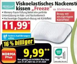 Norma ORTHO-Vital Viskoelastisches Nackenstützkissen ,,Freeze" Angebot