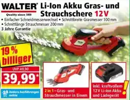 Norma WALTER Li-Ion Akku Gras- und Strauchschere 12V Angebot