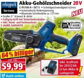 Norma Scheppach Akku-Gehölzschneider 20V Angebot