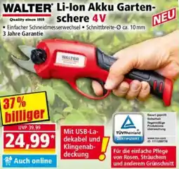 Norma WALTER Li-Ion Akku Gartenschere 4V Angebot