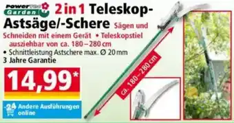 Norma Powertec Garden 2 in 1 Teleskop Astsäge/-Schere Angebot