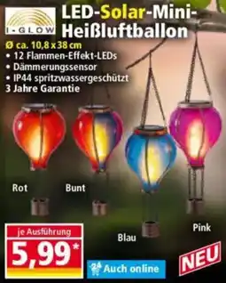 Norma I-GLOW LED-Solar-Mini Heißluftballon Angebot
