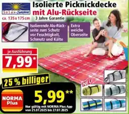 Norma Solax Sunshine Isolierte Picknickdecke mit Alu-Rückseite Angebot