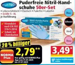 Norma multiTEC Puderfreie Nitril-Handschuhe 50er-Set Angebot