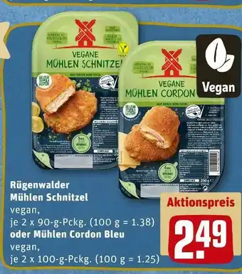 REWE Rügenwalder mühlen schnitzel oder mühlen cordon bleu Angebot