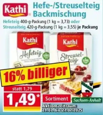 Norma Kathi Hefe-/Streuselteig Backmischung Angebot