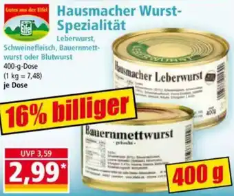 Norma Hausmacher Wurst Spezialität Angebot