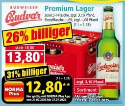 Norma Budweiser Budvar Premium Lager Angebot