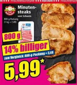 Norma Minutensteaks vom Schwein Angebot