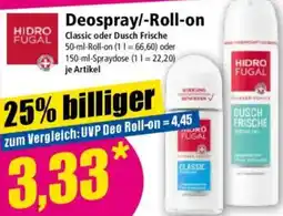 Norma HIDRO FUGAL Deospray/Roll-on Angebot