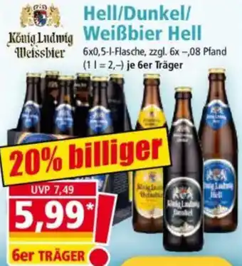 Norma König Ludwig Hell/Dunkel/ Weißbier Hell Angebot