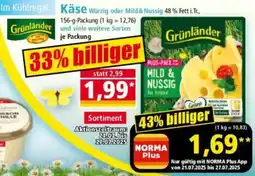 Norma Grünländer Käse Angebot