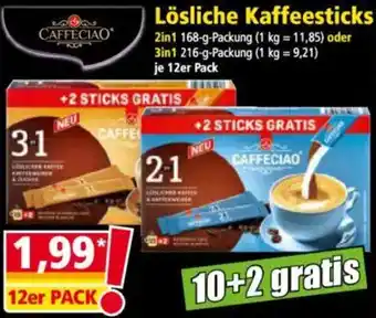 Norma CAFFECIAO Lösliche Kaffeesticks Angebot