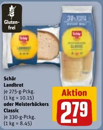 REWE Schär Landbrot oder Meisterbäckers Classic Angebot