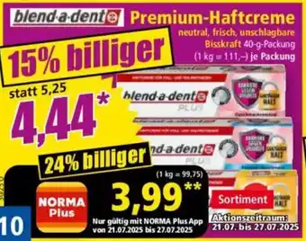 Norma blend-a-dent Premium-Haftcreme Angebot