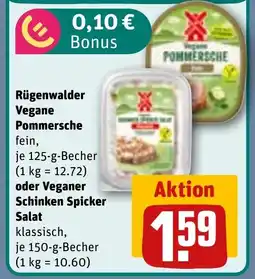 REWE Rügenwalder Vegane Pommersche oder Veganer Schinken Spicker Salat Angebot