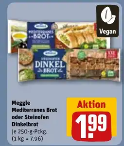 REWE Meggle Mediterranes Brot oder Steinofen Dinkelbrot Angebot
