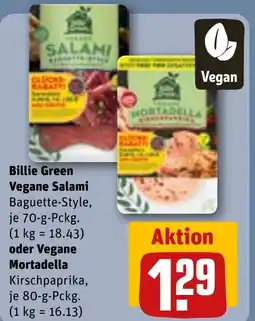 REWE Billie Green Vegane Salami oder Vegane Mortadella Angebot