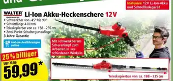 Norma WALTER Li-Ion Akku-Heckenschere 12V Angebot