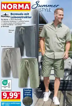 Norma Ronley Bermuda mit Leinenstruktur Angebot