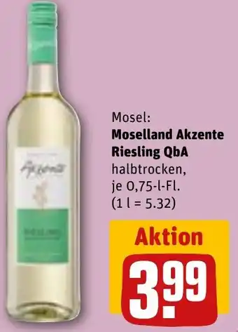 REWE Moselland Akzente Riesling QbA Angebot