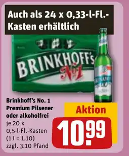 REWE Brinkhoff's No. 1 Premium Pilsener oder alkoholfrei Angebot