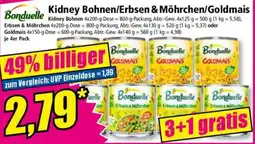 Norma Bonduelle Kidney Bohnen/Erbsen & Möhrchen/Goldmais Angebot